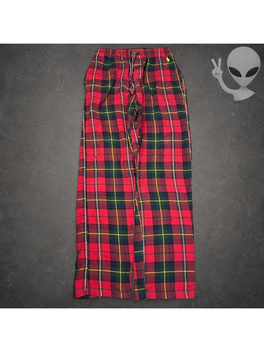 Polo Ralph Lauren Pajama Pants Mens US S Red Tartan Plaid Cotton Loungewear